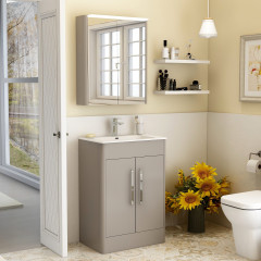 Suburb 600 Double Door Cabinet In Matt Ash 45
