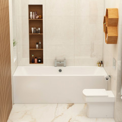 IMPQDE18X8 Front - Imex Premiercast Multi Layer Reinforced Quadro Double Ended Bath
