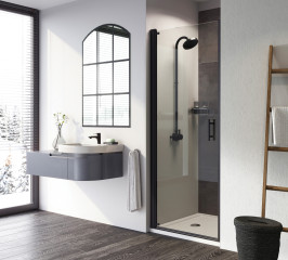 Alcove Pivot Door In Black