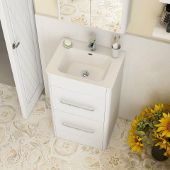 Suburb 500 2 Drawer Floor Standing Cabinet In White 45