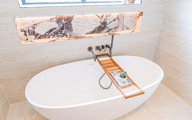 Discover luxury with our free-standing white bath, the perfect addition to your home.