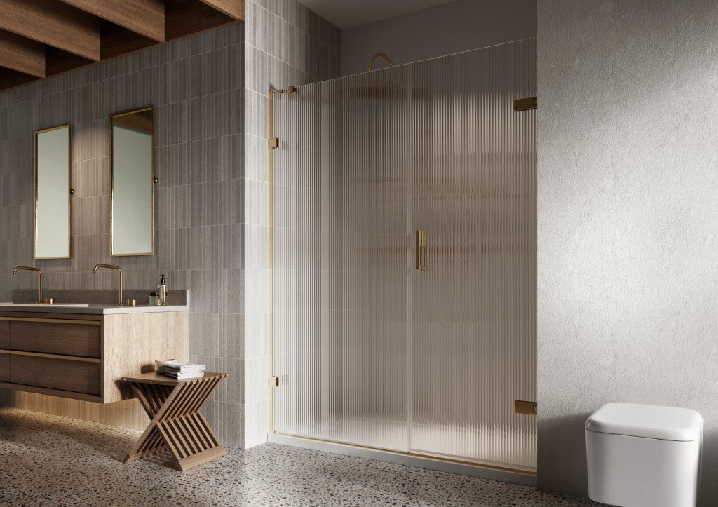 Hinged Door With In-line Panel Alcove In Fluted  And  BR