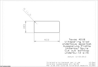 Texas 18x40 Undermount Cut Out