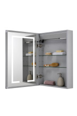 WC720069E Carlton 2-Door Illuminated Cabinet-Angle Left Open B
