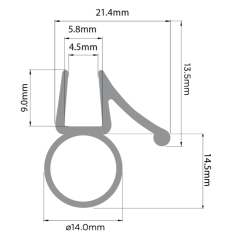 Aqualux 4 to 5mm Bubble Seal for Bath Screen 1500mm x 6 - Product diagram