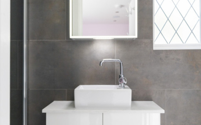 Aqualite luxury wall-hung vanity unit in a modern bathroom setting.