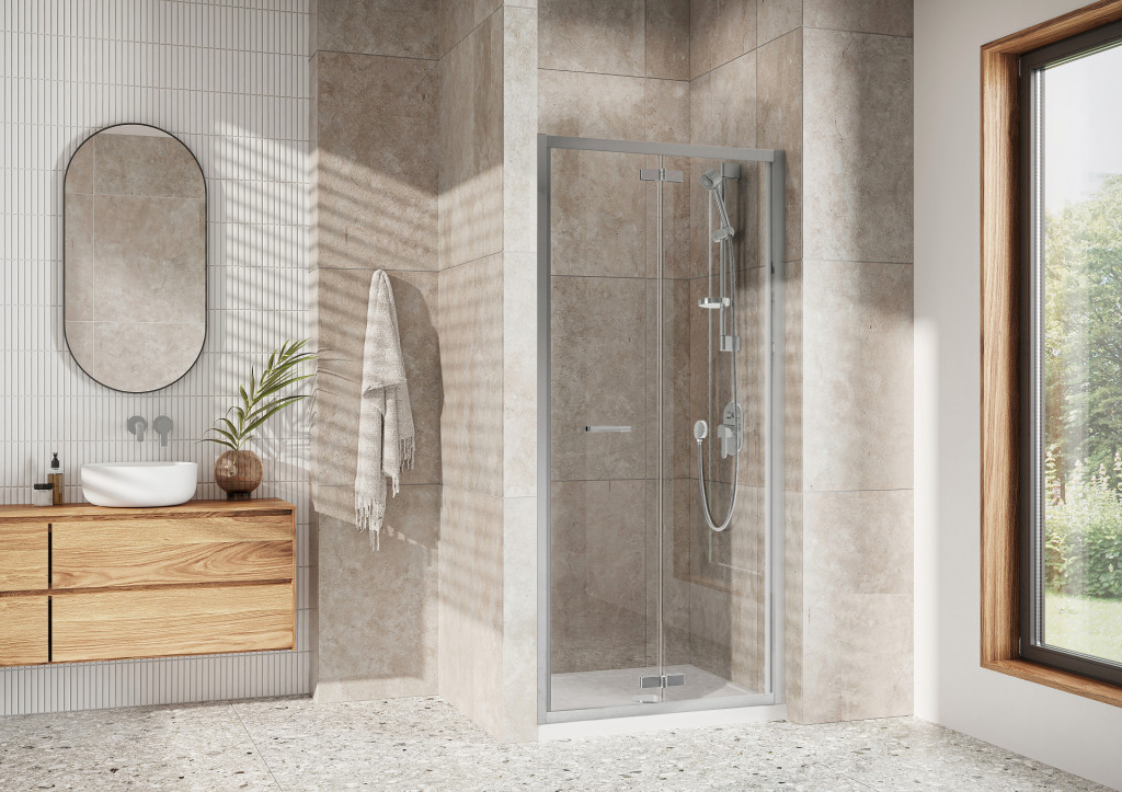 Alcove Framed Bi-Fold In Chrome