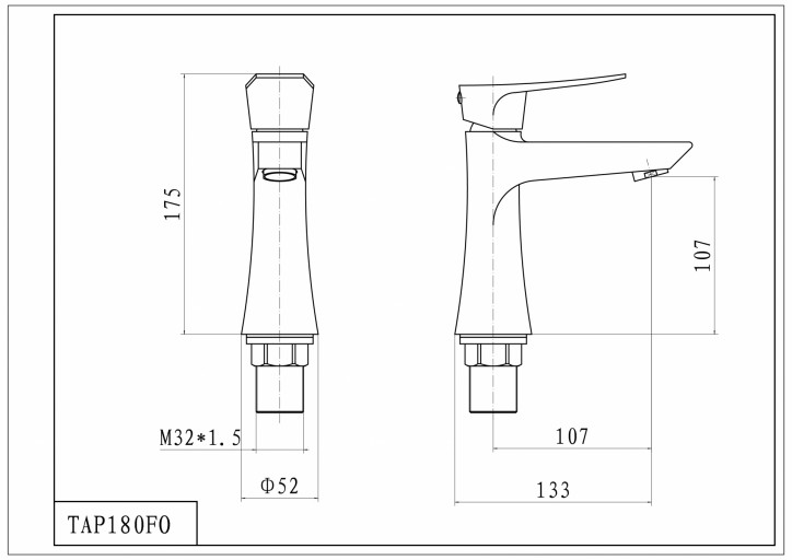 TAP180FO - Technical Drawing
