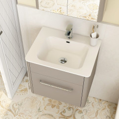 Suburb 500 Single Drawer Wall Mounted Matt Ash Top Down