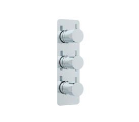 Ravine Chrome Three Handle, Two Outlet, Concealed Thermostatic Shower (6009CP)