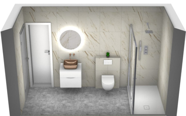 Modern 3D Bathroom Design Visual - A Practical and Stylish Space