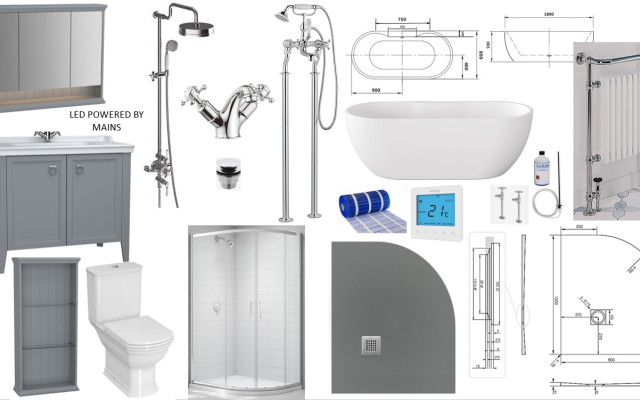 Bathroom mood board, showcasing quality and style at Aqualite.