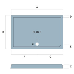 Vantage 40mm Rectangular Tray 1800 x 800mm