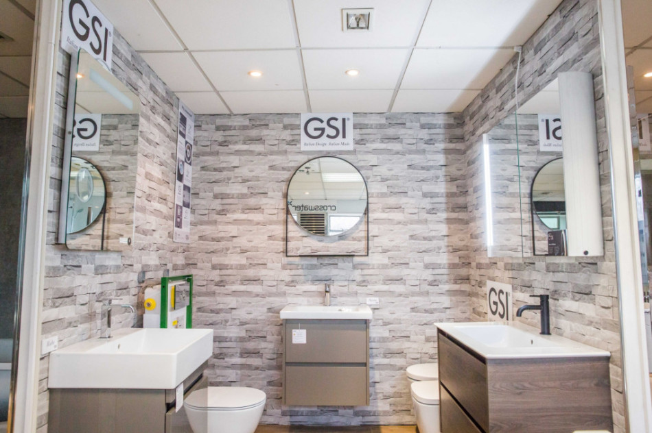 Upgrade your bathroom with Aqualite's stylish display showcasing premium fixtures and elegant design.