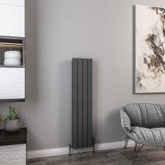 Hadleigh 1200 x 275mm Aluminium Radiator - Matt Anthracite Extra Image