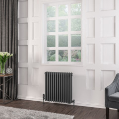 Rivassa 3 Column Rad. 600 x 608mm - Matt Anthracite Extra Image