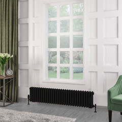 Rivassa 3 Column Radiator 300 x 1373mm - Matt Black Extra Image
