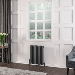 Rivassa 3 Column Radiator 600 x 473mm - Matt Anthracite Extra Image