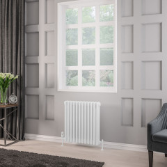 Rivassa 3 Column Radiator 600 x 563mm - Gloss White Extra Image