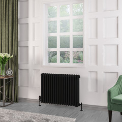 Rivassa 3 Column Radiator 600 x 833mm - Matt Black Extra Image