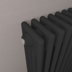 Rivassa 4 Column Radiator 600 x 785mm - Matt Black Extra Image