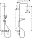 hansgrohe Vernis Blend Showerpipe 200 1Jet with Thermostat - Chrome Extra Image