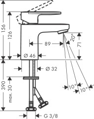 hansgrohe Vernis Blend Single Lever Basin Mixer 70 Without Waste Set - Chrome Extra Image