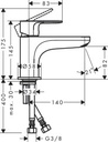 hansgrohe Rebris S Single Lever Bath Mixer Monotrou - Chrome Extra Image