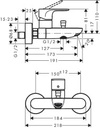hansgrohe Rebris S Single Lever Bath Mixer for Exposed Installation - Chrome Extra Image