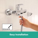 hansgrohe Rebris S Single Lever Bath Mixer for Exposed Installation - Chrome Extra Image