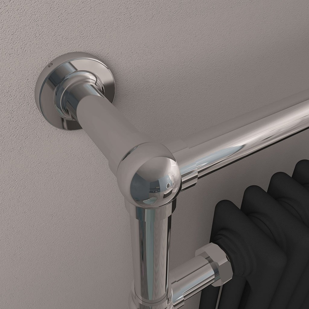 Avon Towel Rail 960 x 500mm - Chrome / Matt Black Extra Image