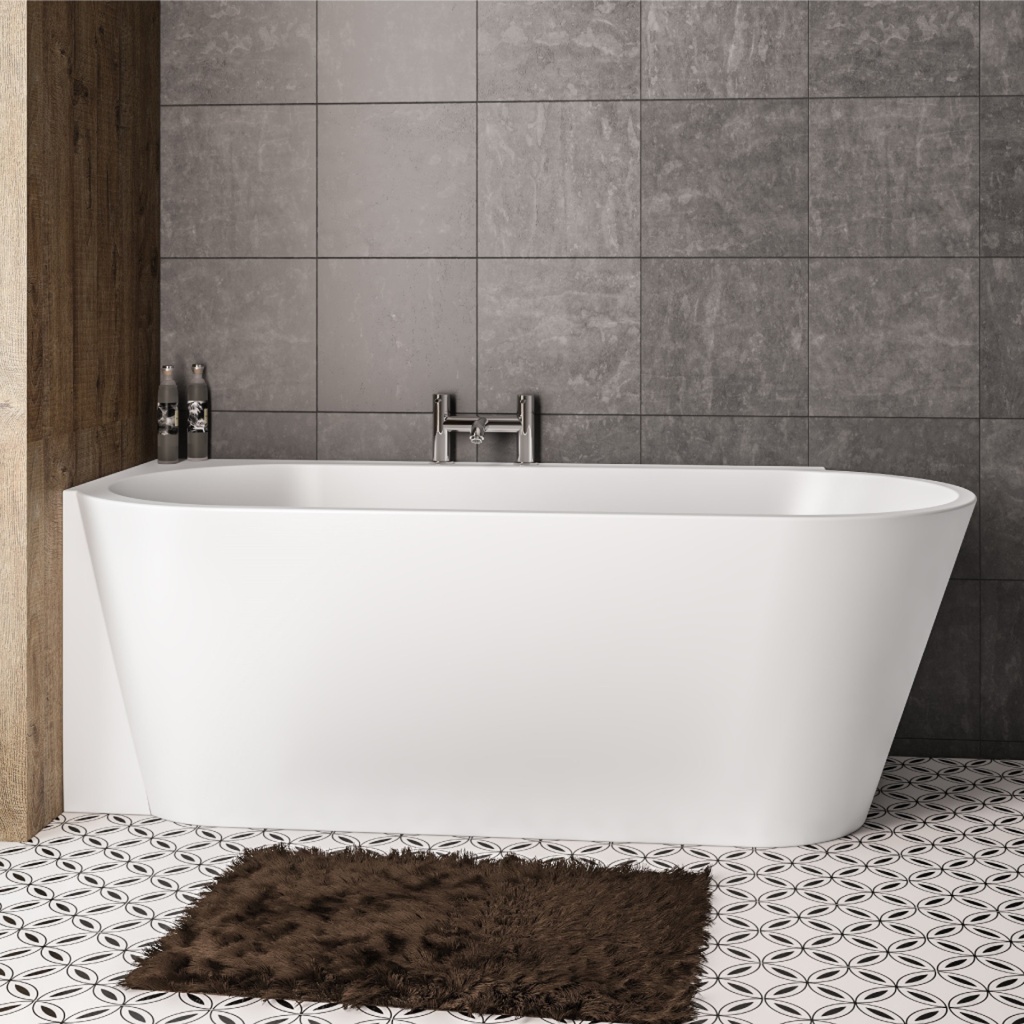 Bray 1600 Left Handed Bath including waste - White Extra Image