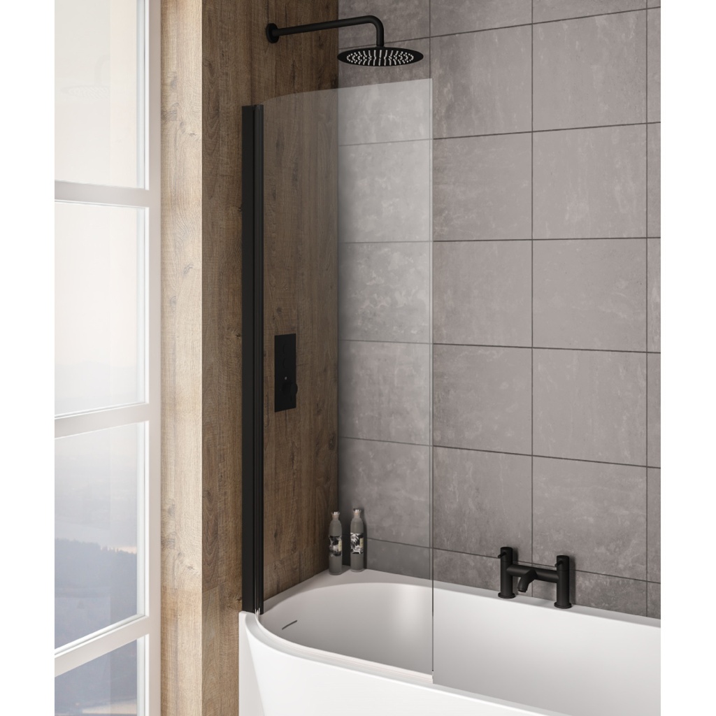 Bray Left Handed 6mm Bath Screen - Black Extra Image