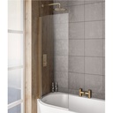 Bray Left Handed 6mm Bath Screen - Brushed Brass Extra Image