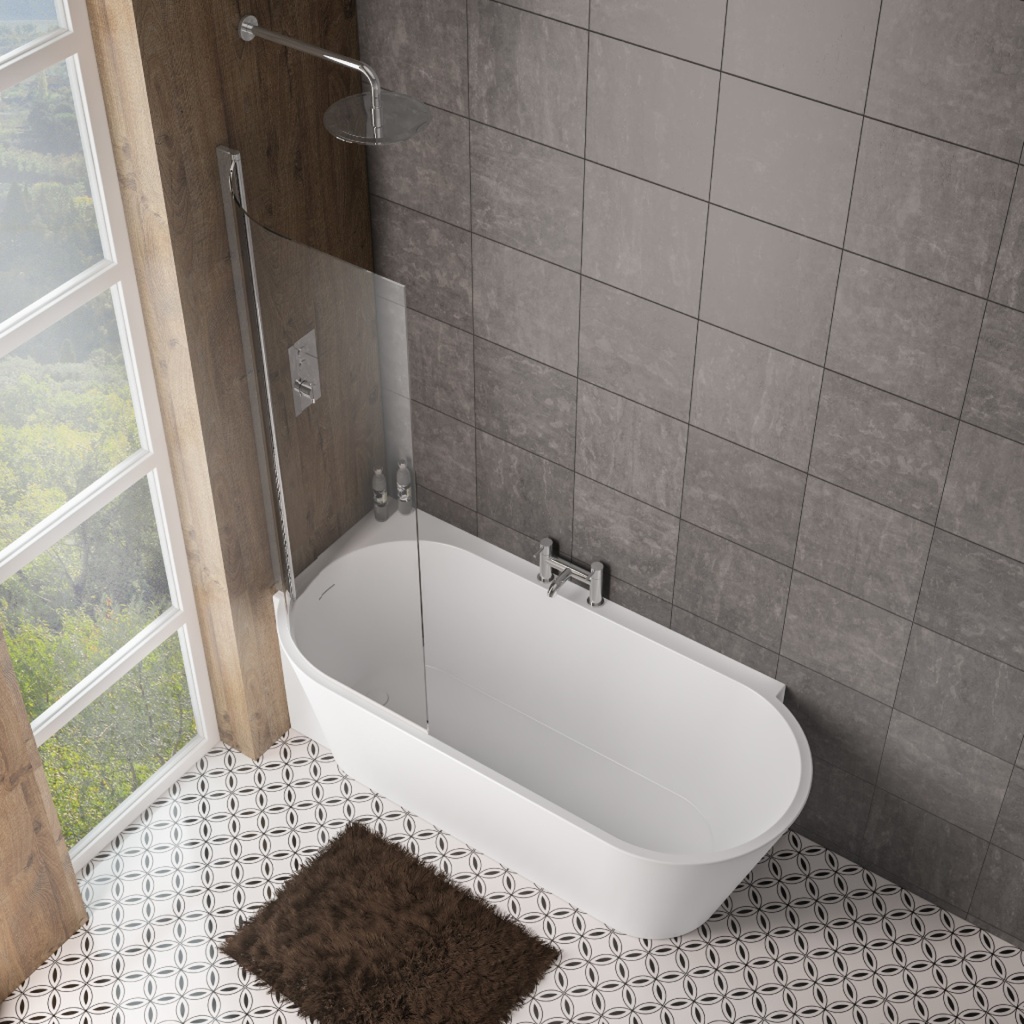 Bray Left Handed 6mm Bath Screen - Chrome Extra Image