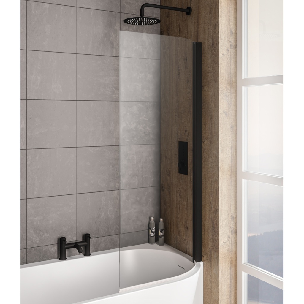 Bray Right Handed 6mm Bath Screen - Black Extra Image