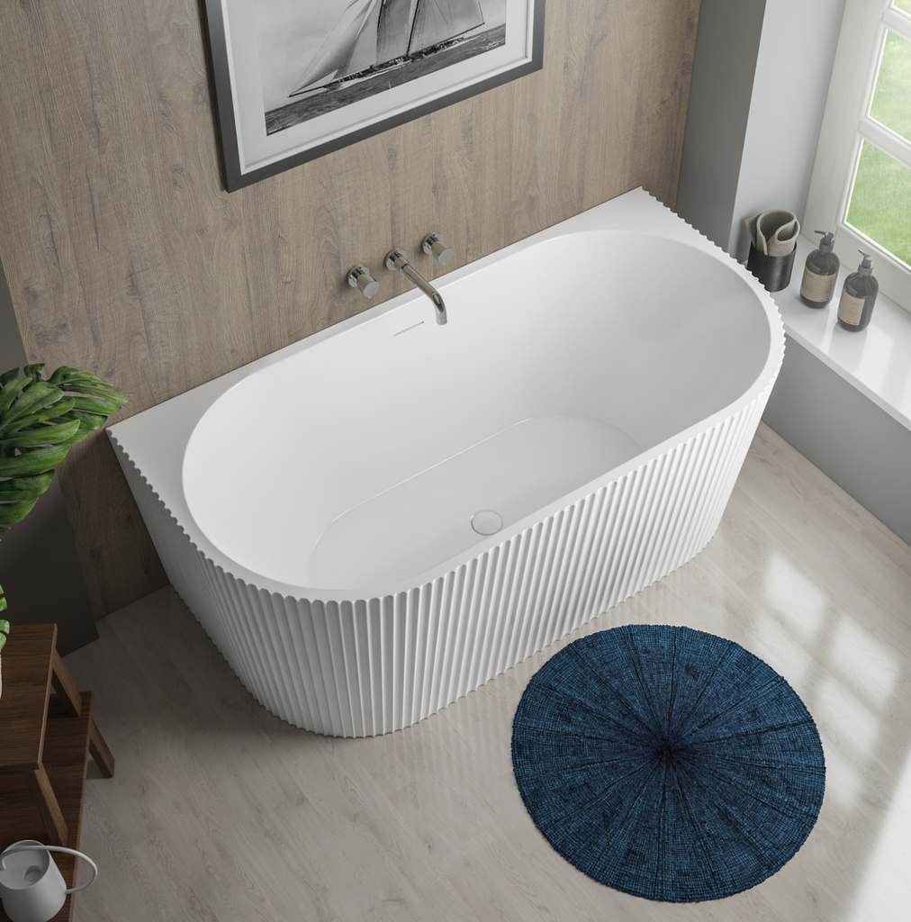 Caversham 1650 D Shaped Bath including waste - White Extra Image