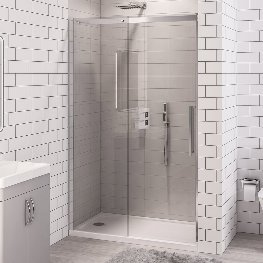 Corniche 2000x1200 8mm Semi-Frameless Sliding Shower Door - Chrome Extra Image