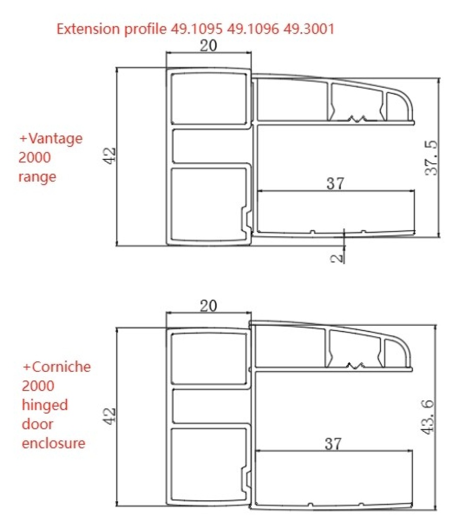 Extension Profile 1 Piece - Brushed Brass-2