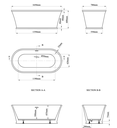 Henley 1650 Freestanding Bath including waste - White-3