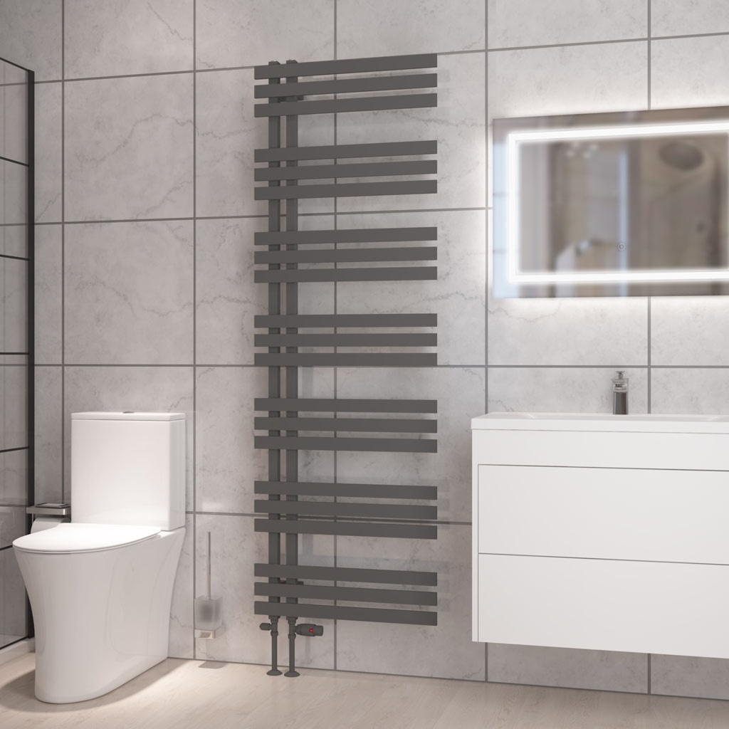 Hurley 1800 x 600mm Towel Rail - Matt Anthracite-2