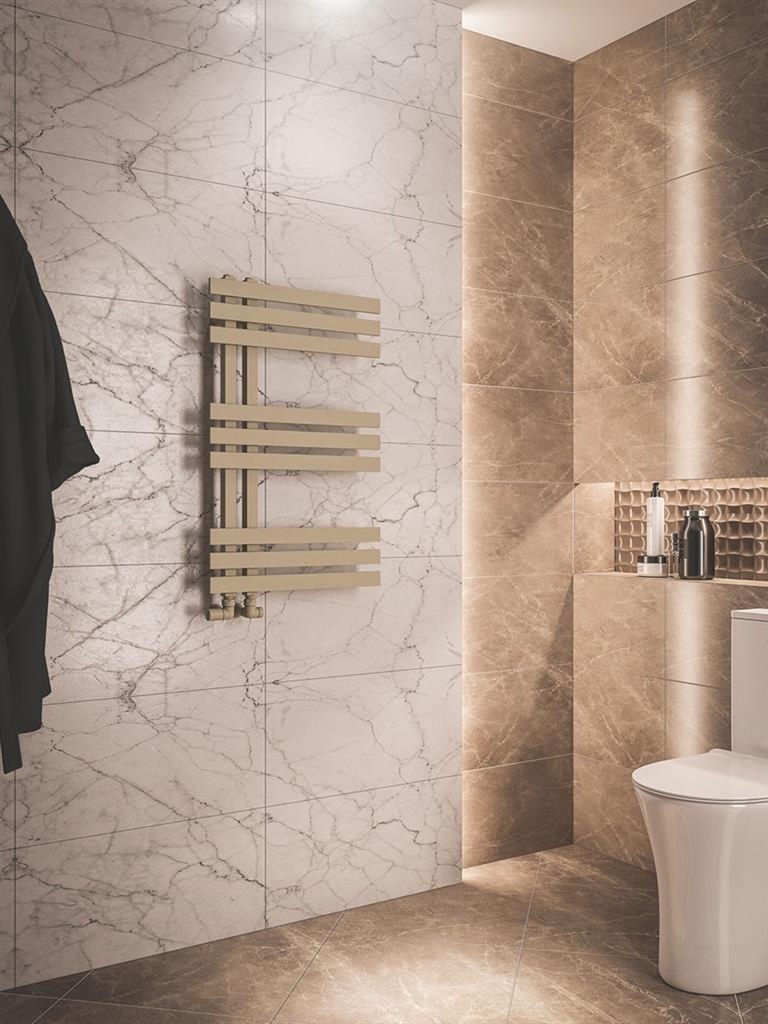 Hurley 800 x 500mm Towel Rail - Matt Cappuccino-1