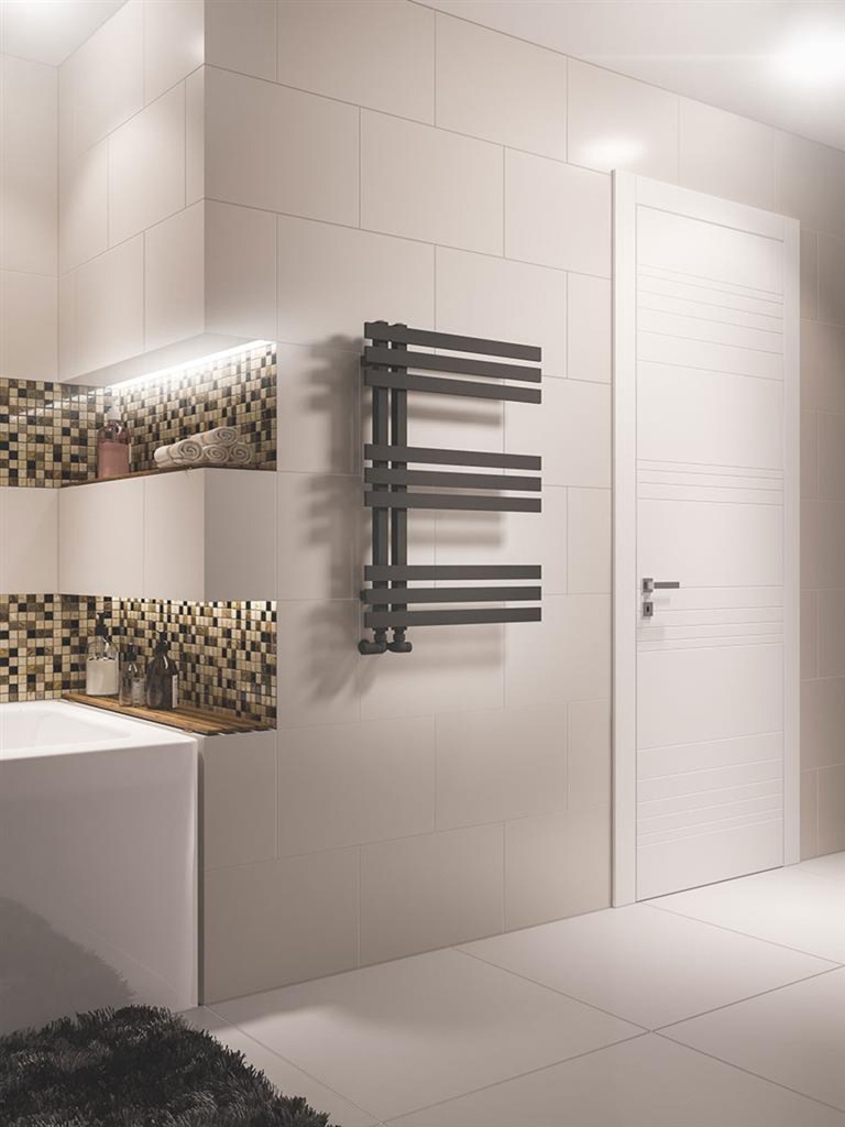 Hurley 800 x 600mm Towel Rail - Matt Anthracite-1