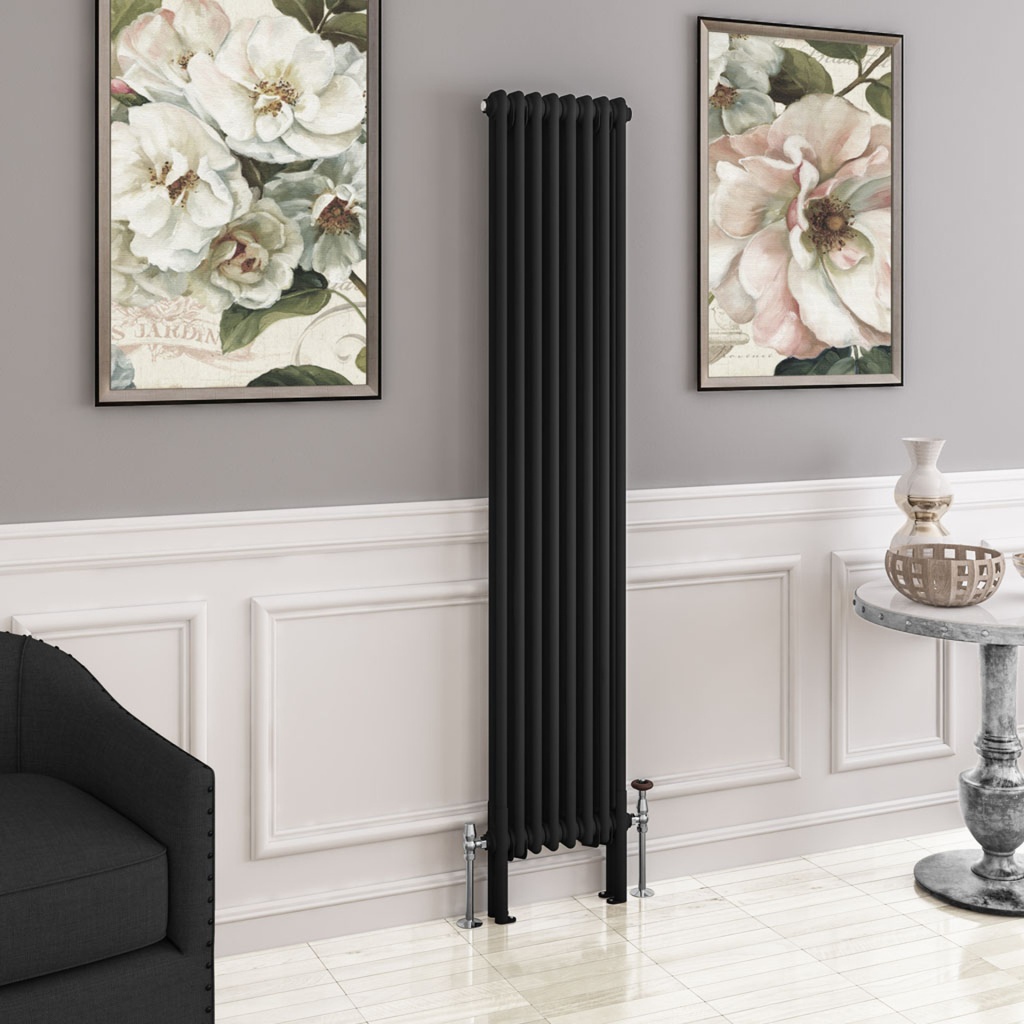 Imperia 2 Column Radiator 1800 x 380mm - Matt Black-2