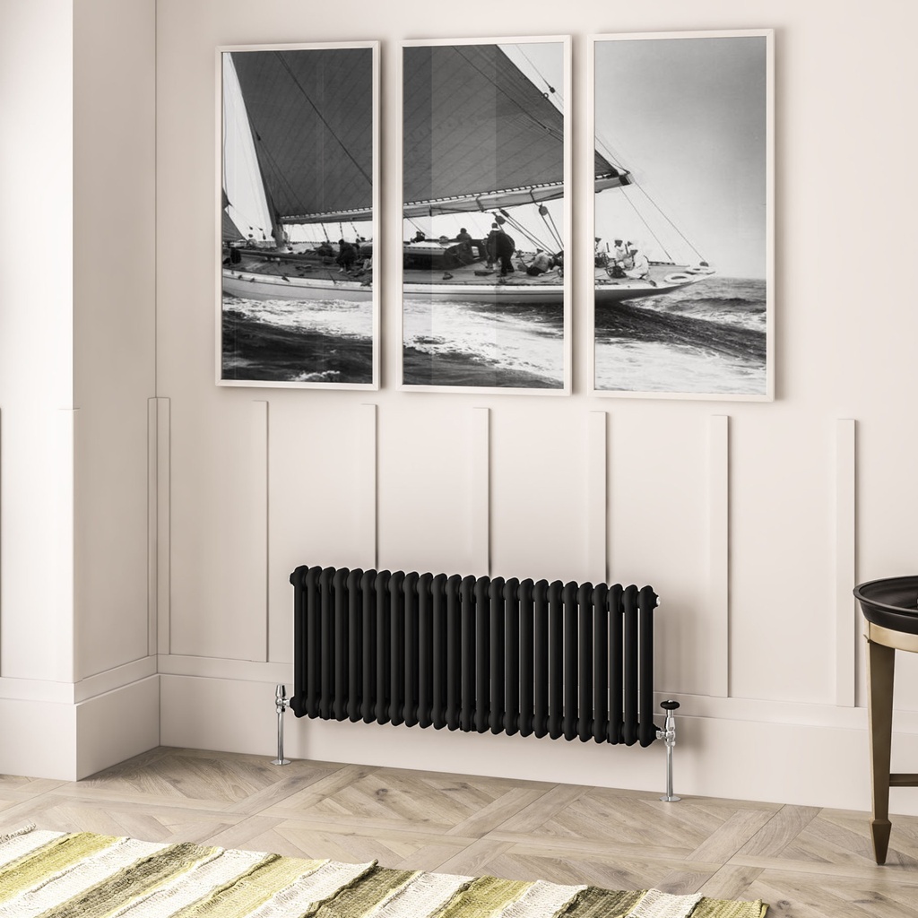 Imperia 2 Column Radiator 450 x 1145mm - Matt Black-1
