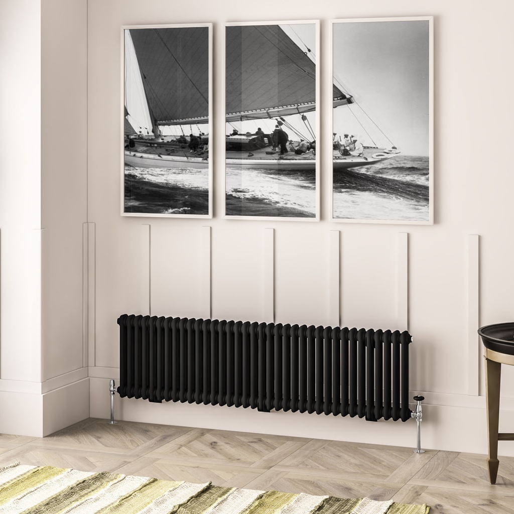 Imperia 2 Column Radiator 450 x 1460mm - Matt Black-1