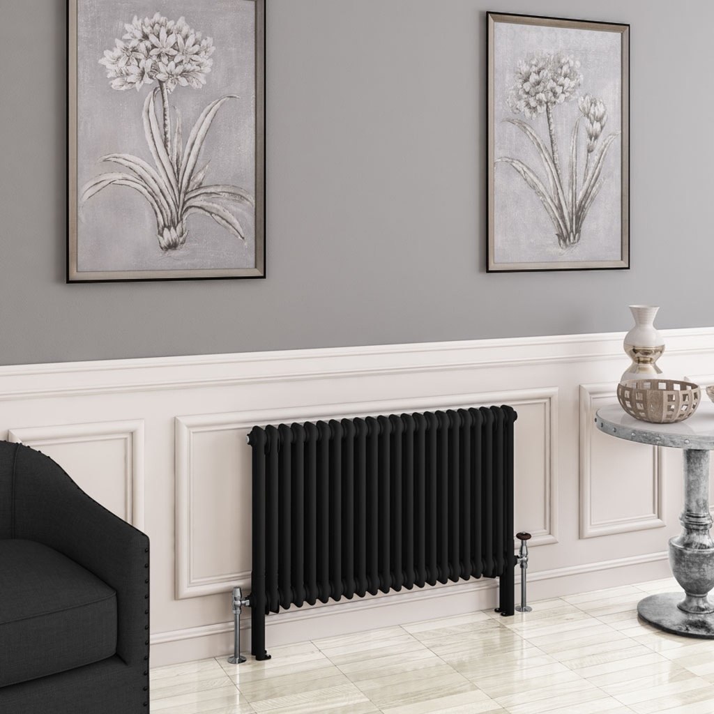 Imperia 2 Column Radiator 600 x 1010mm - Matt Black-1