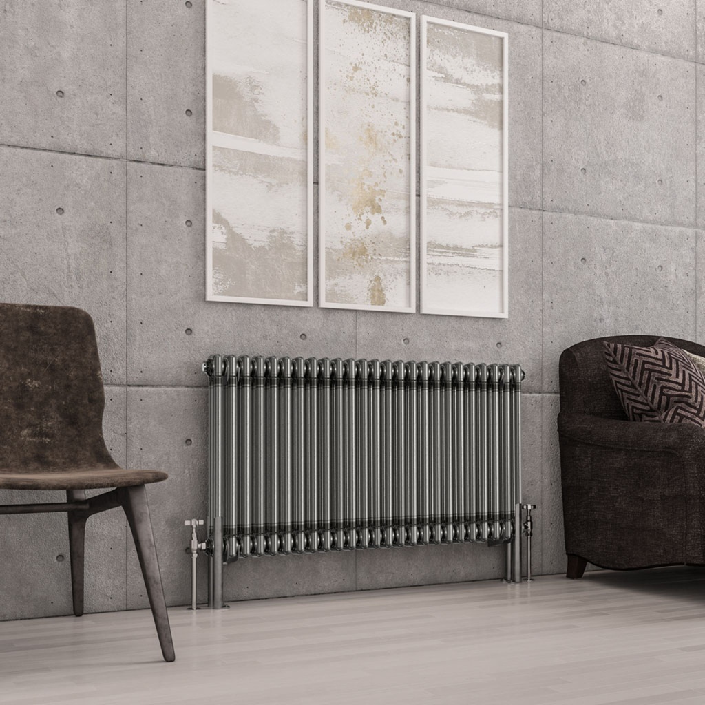 Imperia 2 Column Radiator 600 x 1145mm - Bare Metal-1