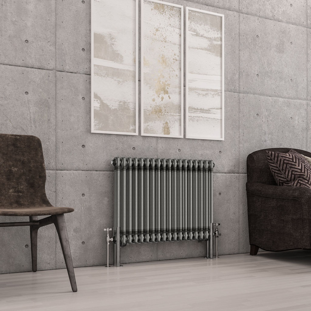 Imperia 2 Column Radiator 600 x 830mm - Bare Metal-1
