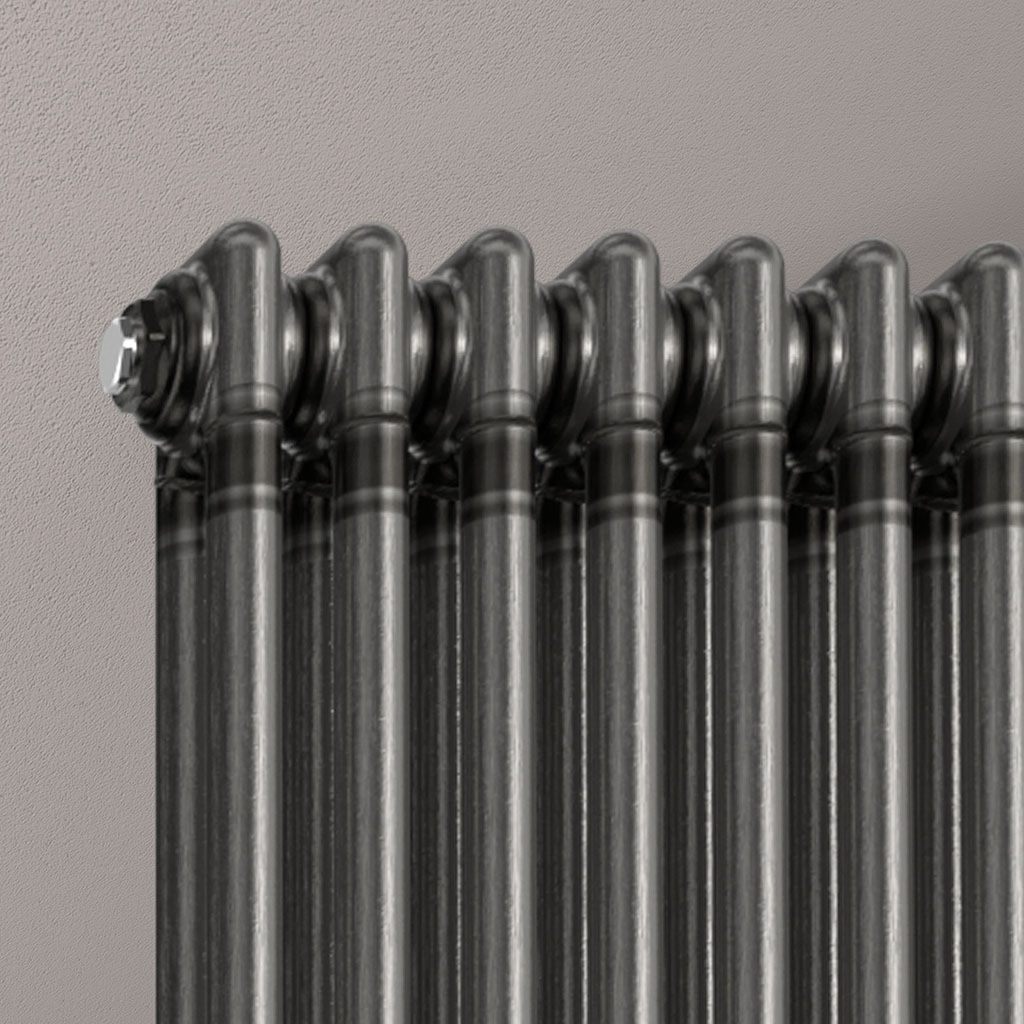 Imperia 2 Column Radiator 600 x 830mm - Bare Metal-2